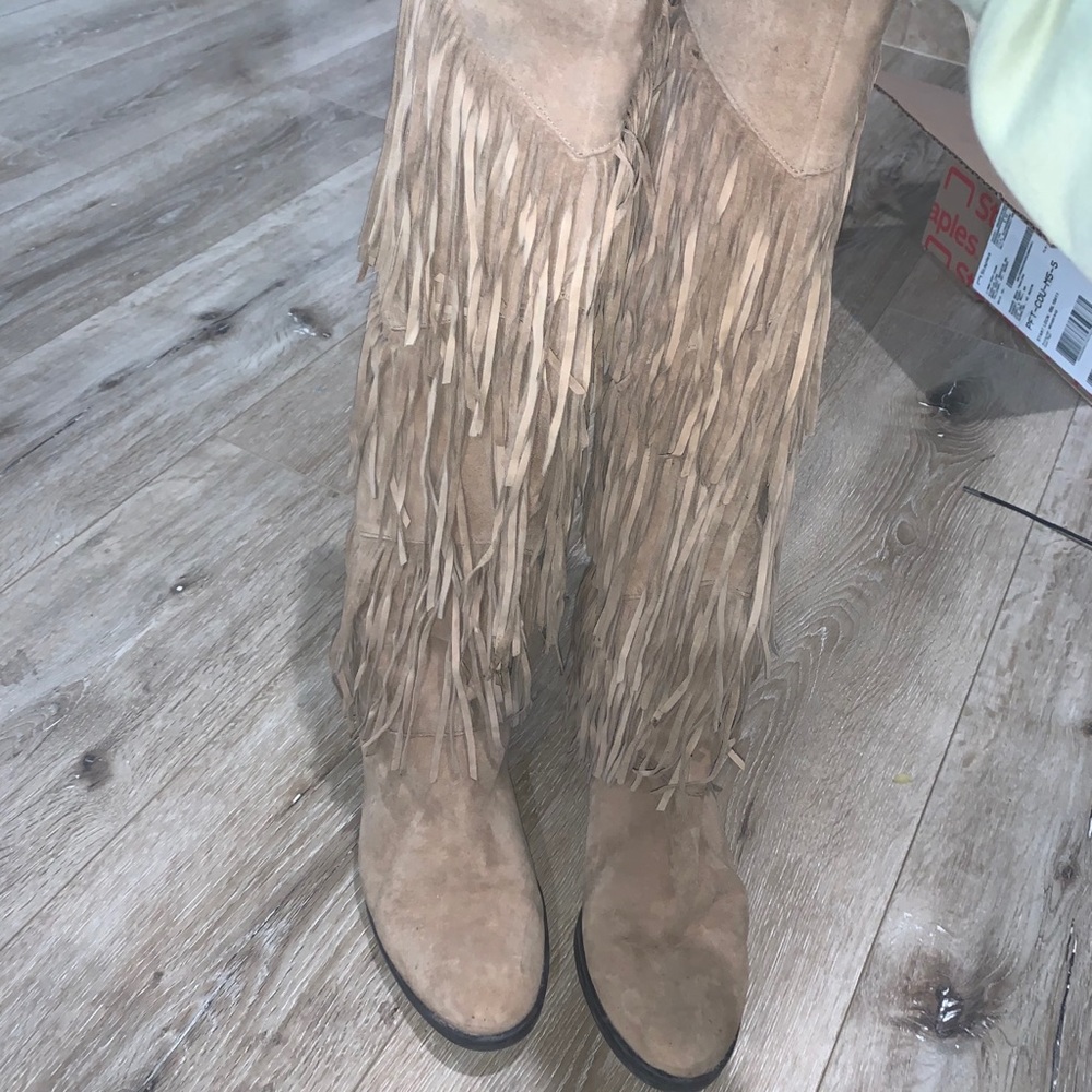 Tan Fringe Boots Sam Edelman